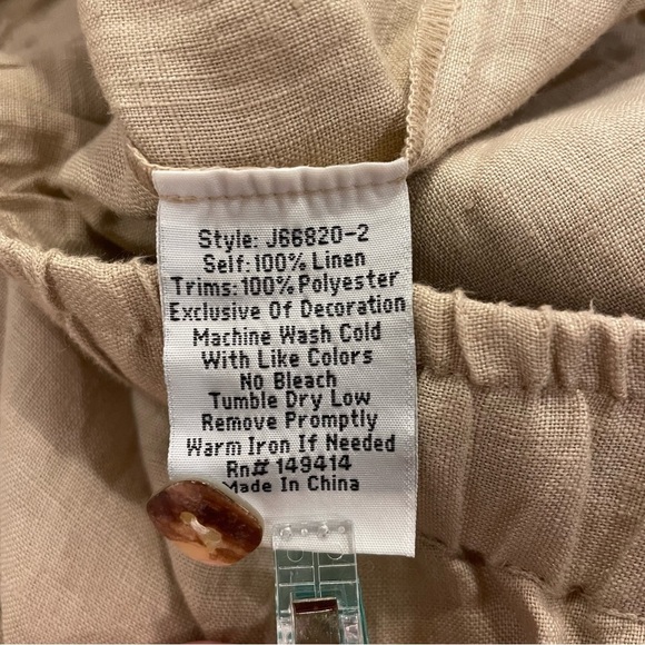 JW Los Angeles Linen Embroidered Joggers Size Small - Picture 10 of 13